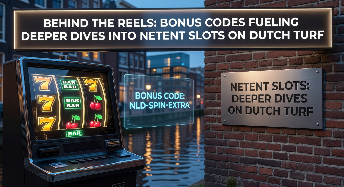 Schermafbeelding van een NetEnt slot met actieve bonuscode en draaiende rollen op een Nederlands casino-platform