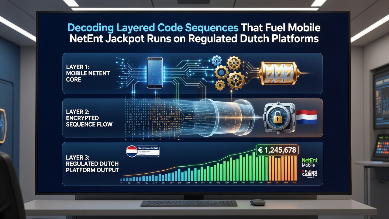 Diagram van mobiele synchronisatie en gelaagde codes in Nederlandse NetEnt jackpot runs