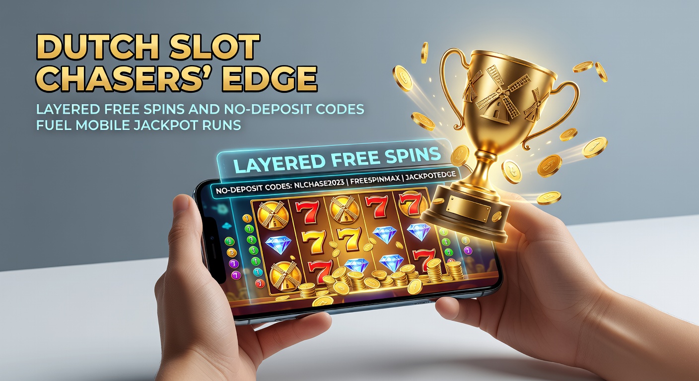 Gelaagde free spins activeren een jackpot op een Nederlands mobiel casino-platform, met codes zichtbaar op het scherm