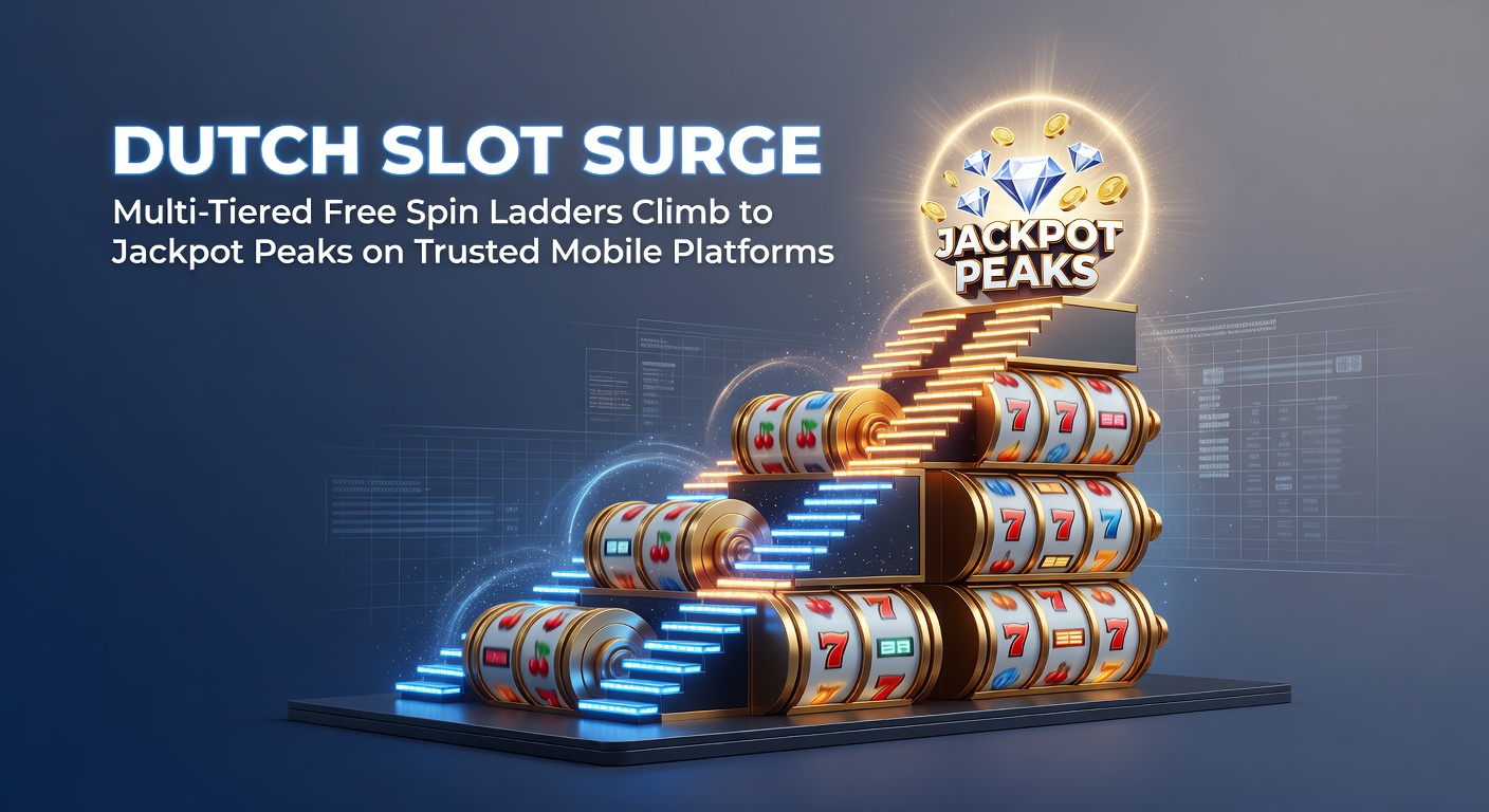 Schermafbeelding van een mobiele slot met een free spin ladder die oploopt naar jackpotniveaus, met felle kleuren en draaiende rollen