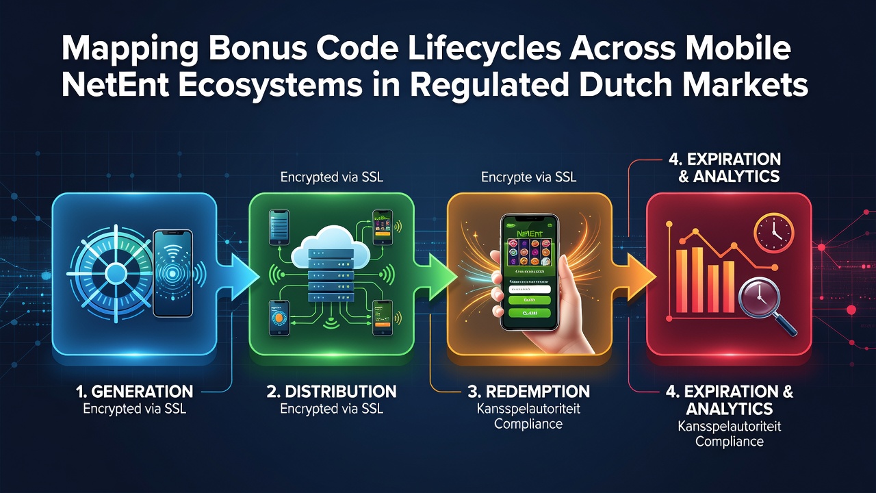 Kaart van bonuscode levenscycli binnen mobiele NetEnt platformen in Nederland