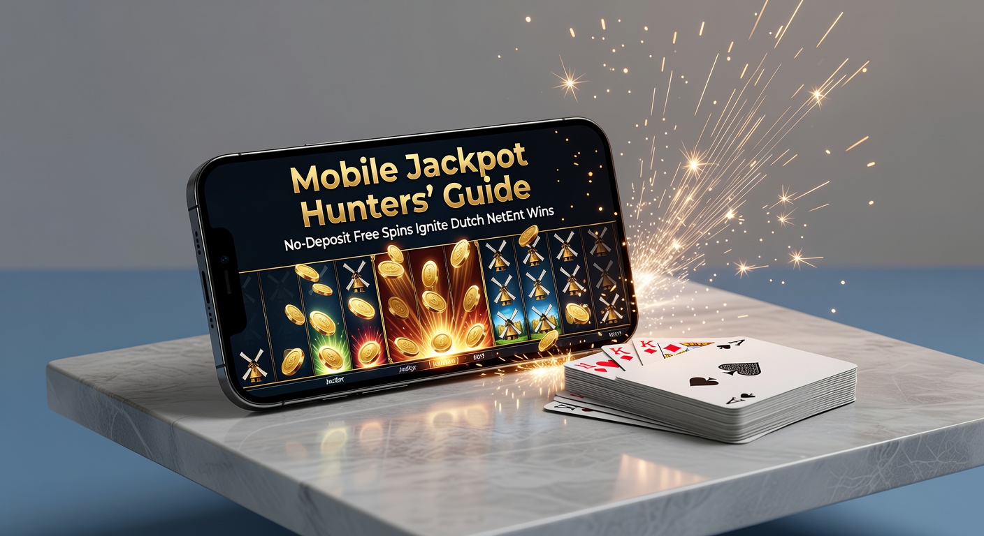 Mobiele speler jaagt op jackpots met free spins op NetEnt slots, met Nederlandse vlag op de achtergrond