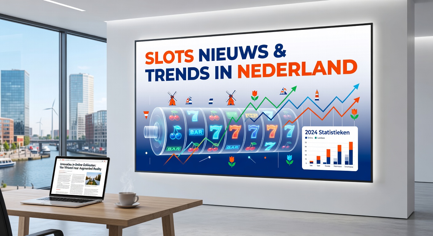 Logo van LeoVegas Studios met Nederlandse vlag en slotmachines op de achtergrond, symboliserend de marktintroductie