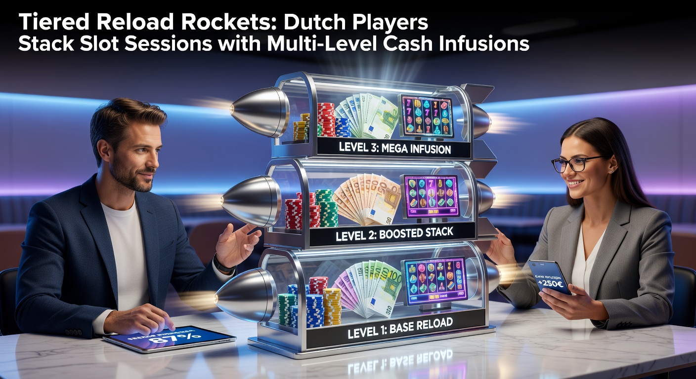 Grafiek van tiered reload bonussen die Nederlandse spelers langer laten spelen op slots met gestapelde cash infusions
